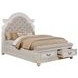 B0162N White Upholstered Queen Storage Bed