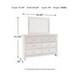 Paxberry Whitewash 6 Drawer Dresser and Rectangular Mirror