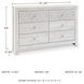 Paxberry Whitewash 6 Drawer Dresser