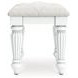Trindura White Upholstered Vanity Stool