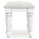 Trindura White Upholstered Vanity Stool