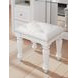 Trindura White Upholstered Vanity Stool