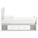 Trindura Light Gray Twin Upholstered Storage Panel Bed with LED