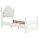 Trindura Light Gray and White Twin Upholstered Panel Bed with LED