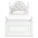 Trindura Light Gray and White Twin Upholstered Panel Bed with LED