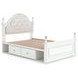 Trindura Light Gray and White Full Upholstered Storage Panel Bed with LED