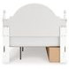 Trindura Light Gray Full Upholstered Storage Panel Bed with LED