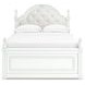 Trindura Light Gray and White Full Upholstered Storage Panel Bed with LED