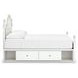 Trindura Light Gray and White Full Upholstered Storage Panel Bed with LED