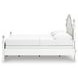 Trindura Light Gray and White Full Upholstered Panel Bed with LED