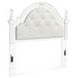 Trindura White and Gray Full Upholstered Panel Headboard with LED