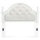Trindura White and Gray Full Upholstered Panel Headboard with LED