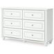 Trindura White 6 Drawer Dresser and Round Mirror
