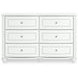 Trindura White 6 Drawer Dresser and Round Mirror