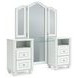 Trindura Light Gray and White Youth Upholstered Panel Bedroom Set with LED