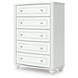 Trindura White 5 Drawer Chest