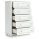 Trindura White 5 Drawer Chest