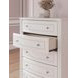 Trindura White 5 Drawer Chest