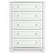 Trindura White 5 Drawer Chest