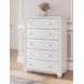 Trindura White 5 Drawer Chest