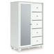 Trindura White 5 Drawer Door Chest