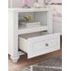 Trindura White 1 Drawer Nightstand with USB Charging and LED