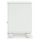 Trindura White 1 Drawer Nightstand with USB Charging and LED