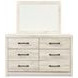 Cambeck Whitewash 6 Drawer Dresser and Rectangular Mirror