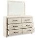Cambeck Whitewash 6 Drawer Dresser and Rectangular Mirror