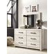 Cambeck Whitewash 6 Drawer Dresser and Rectangular Mirror