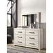 Cambeck Whitewash 6 Drawer Dresser and Rectangular Mirror