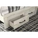 Cambeck Whitewash Queen Storage Panel Bed with USB Charging and LED