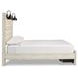 Cambeck Whitewash Queen Storage Panel Bed with USB Charging and LED