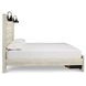Cambeck Whitewash King Storage Panel Bed with USB Charging and LED