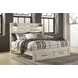 Cambeck Whitewash King Storage Panel Bed with USB Charging and LED