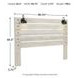 Cambeck Whitewash King Panel Headboard with LED and USB Charging