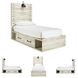 Cambeck Whitewash Twin Panel Bed with One Side Storage