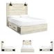 Cambeck Whitewash Queen Panel Bed with One Side Storage