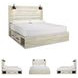 Cambeck Whitewash King Panel Bed with One Side Storage