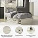 Cambeck Whitewash Twin Panel Bed with Double Under Bed Storage