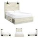 Cambeck Whitewash Queen Panel Bed with Double Under Bed Storage