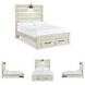 Cambeck Whitewash Full Panel Storage Bed