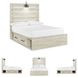Cambeck Whitewash Full Panel Bed with Double Under Bed Storage