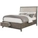B0193A Gray Upholstered King Panel Storage Bed