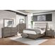 B0193A Gray Upholstered King Panel Storage Bed