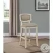 Beverly Off White Stool with Back