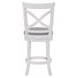 Belmont Gray Upholstered Swivel Counter Height Dining Stool With White Frame