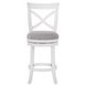 Belmont Gray Upholstered Swivel Counter Height Dining Stool With White Frame