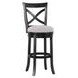 Booker Gray Upholstered Swivel Counter Height Dining Stool With Black Frame