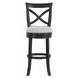 Booker Gray Upholstered Swivel Counter Height Dining Stool With Black Frame